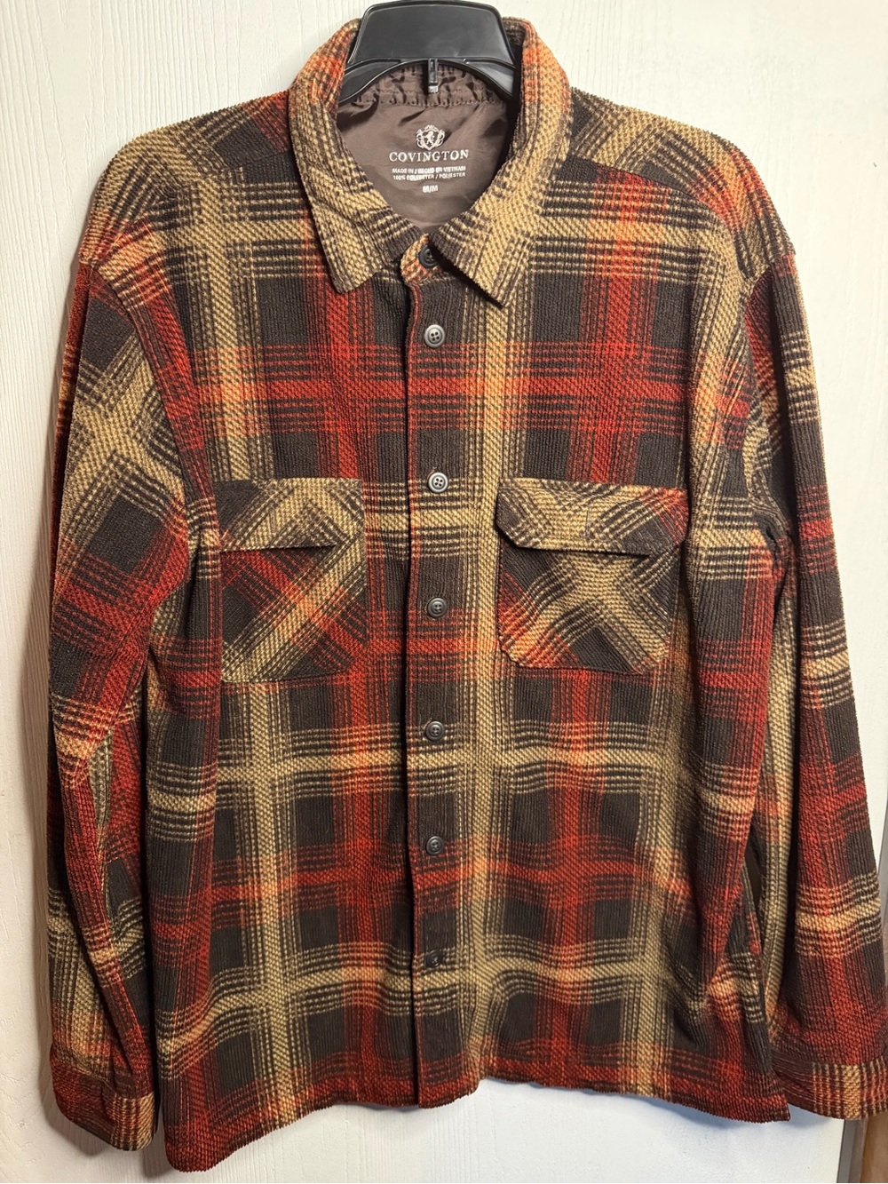 Covington Women’s Red & Brown Plaid Button-Up Shirt